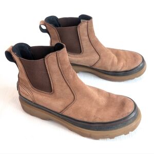 SOREL Caribou Chelsea Men's Tan Leather Slip-on Waterproof Ankle Boots Size 8.5